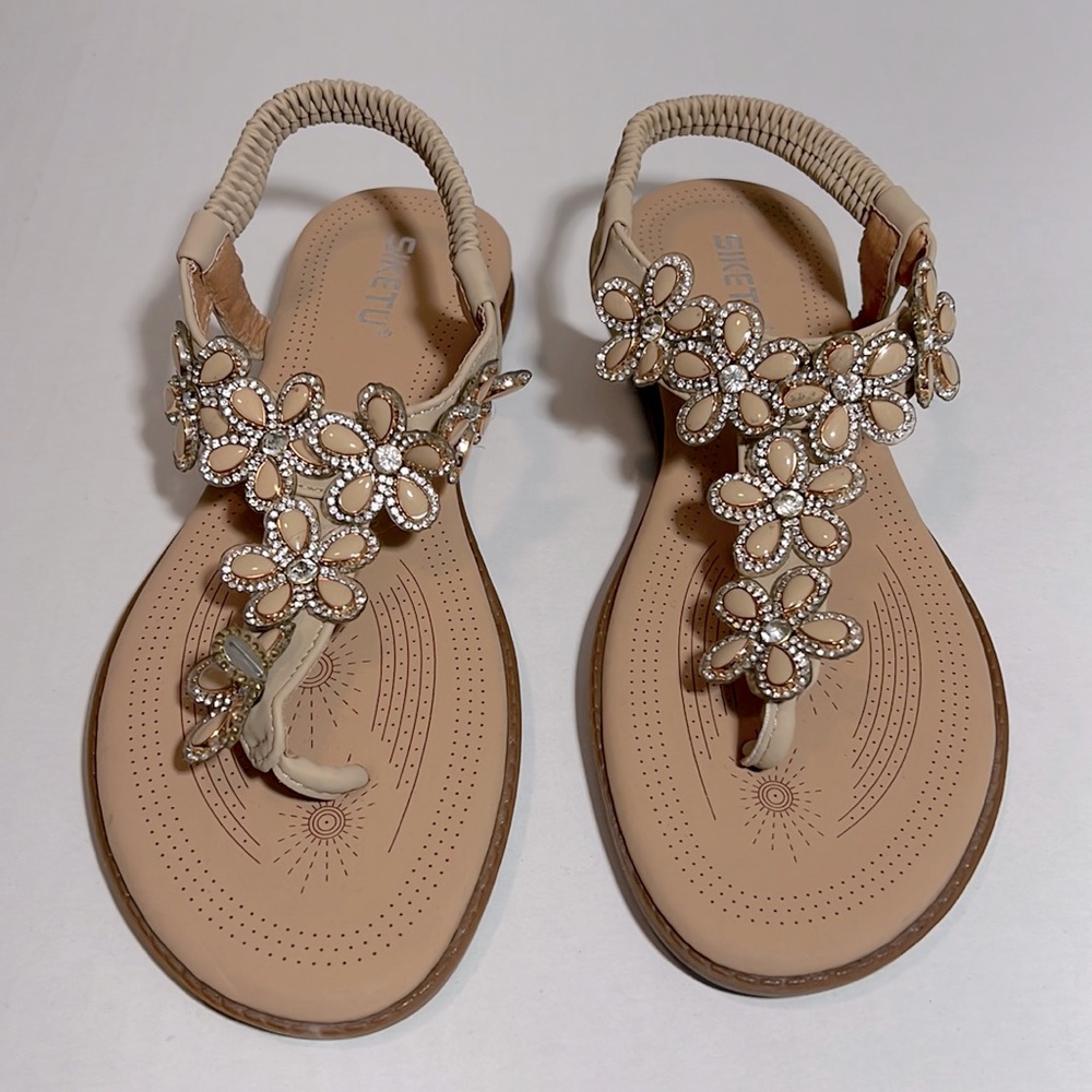 SIKETU || Rhinestone Embellished Sandals. Sz. 41 EUR - 9.5US